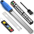 Stainless Steel Cheese Grater & Lemon Zester w (Light-Blue)