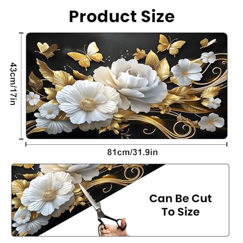 Coffee Mat 17"x32" (Butterfly-flower / 1'5" x 2'8" (Rectangular))