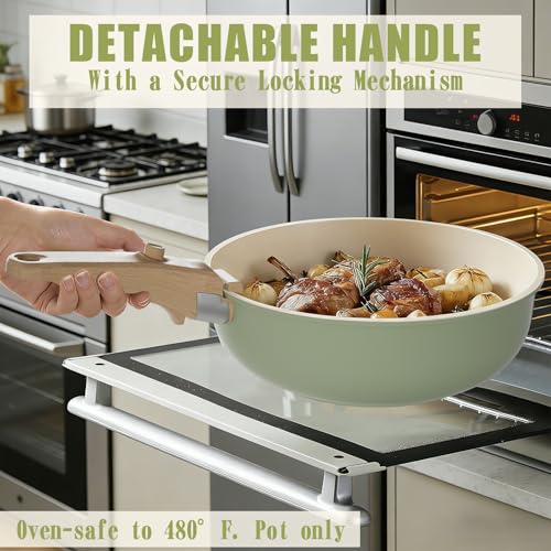 Non Stick Pots and Pans Set (Saga Green)