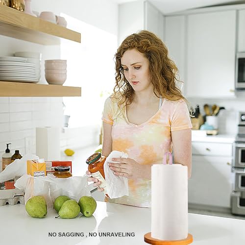 Wooden Paper Towel Holder Countertop (1 Pack-light Pink)