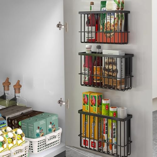 3 Piece Kitchen Cabinet Door Storage Box (Black3)