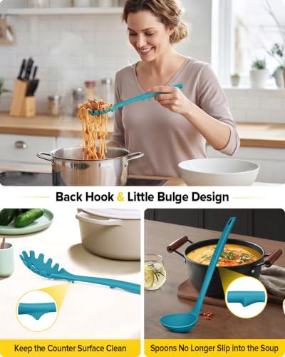 Silicone Cooking Utensils Set (Blue)