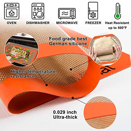 Best German Silicone Baking Mat (Half Sheet Baking Mat (Set of 2) / 11.625 x 16.5 inches (LxW) *2)