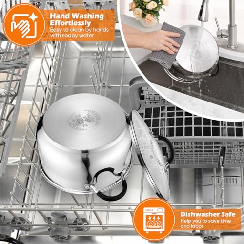 6 Quart Stainless Steel Stock Pot (6 Quarts)