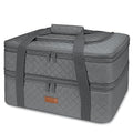 Quilted Double Decker Casserole Carrier (Gray / 15.7 x 11.8x 8.7inch)