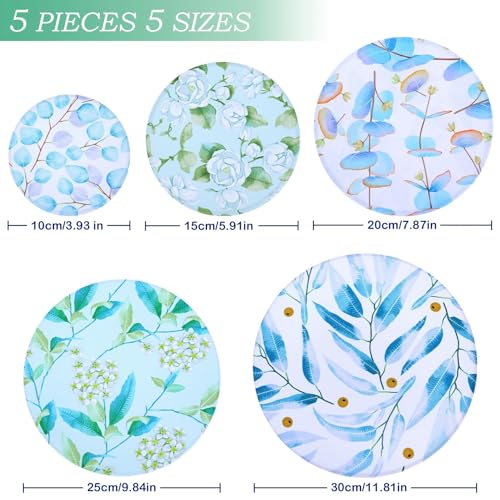 5 Pieces Bowl Covers Reusable (Eucalyptus Leaves)