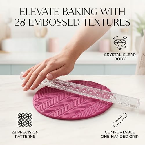Acrylic Rolling Pin with 28 Patterns (52003 stripes)