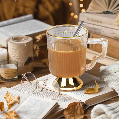 Glass Coffee Mugs with Handle (Clear)