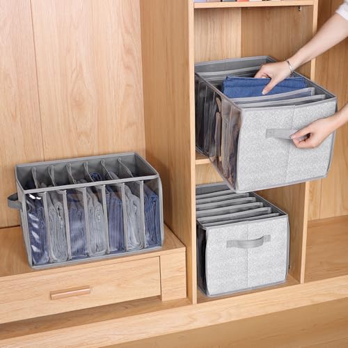 Pants Organizer Jeans Organizer for Closet (Grey Pattern)