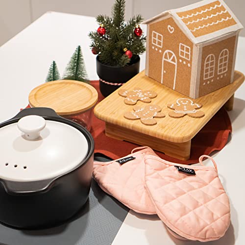 Pink Silicone Oven Mitts & Pot Holders Set (Pink / Mini)