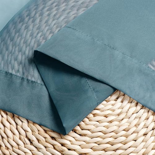 Stone Blue Sheer Curtains 45 Inch Long 2 Panels (Stone Blue / 42"W x 45"L (Pack of 2))