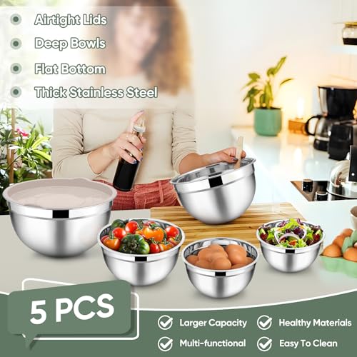 Mixing Bowls Set of 5 (Khaki)