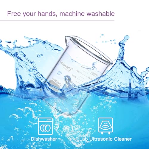 2pcs 1000ml Upgrated Thick Glass Beakers (2pcs of Vol.1000ml)