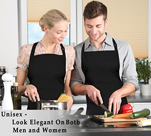 Work Aprons for Men (Black - 2 Pockets - Pack of 2 / Work Apron)