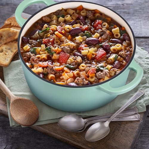 3 Qt Enameled Cast Iron Dutch Oven with Lid (3 QT-Round / Sage Green)