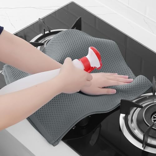 100% Cotton Waffle Weave Kitchen Dish Towels 24 (Grey / 13 X 28 - 24 Pack)