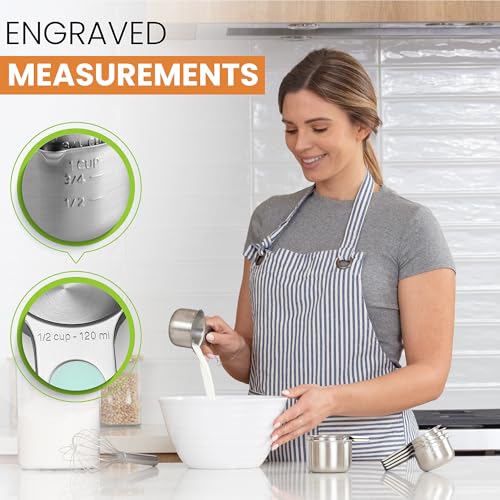 Magnetic Stainless Steel Measuring Cups Set of 7 Patented (Mint / Magnetic - Set of 7)