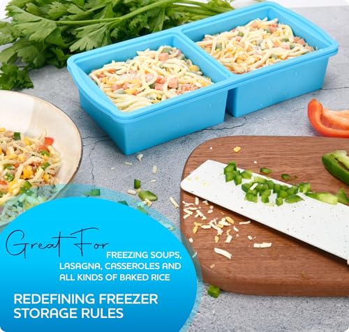 Silicone Freezer Trays with Lid (Yellow-2 cup)