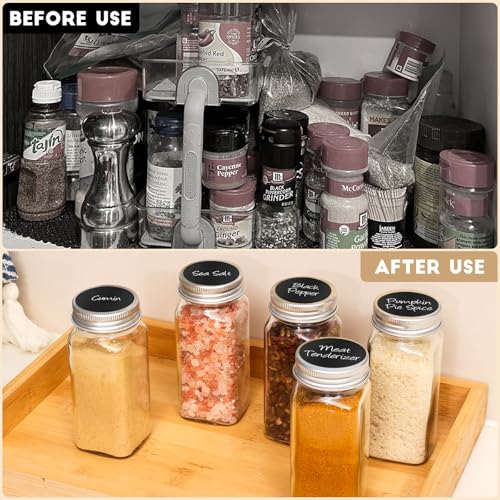 12Pcs Spice Jars with Label (silver / 12Pack-4oz)
