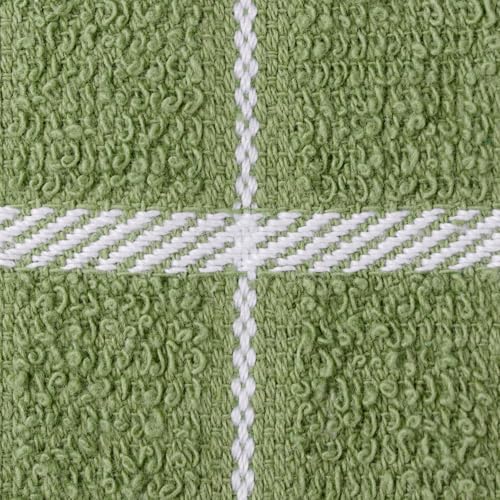 Terry Check Dish Cloth Set (Cactus Green / 6-Pack - Dish Cloths)