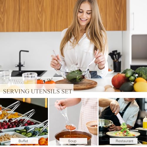 24Pcs Plastic Serving Utensils Set (Clear Style 2 / 24 Pcs)