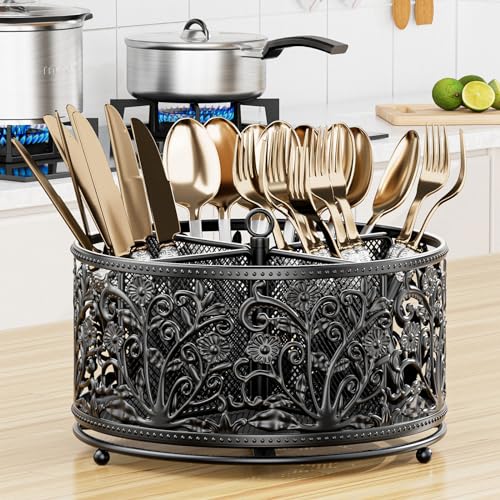 360° Rotating Flatware Caddy (Black)