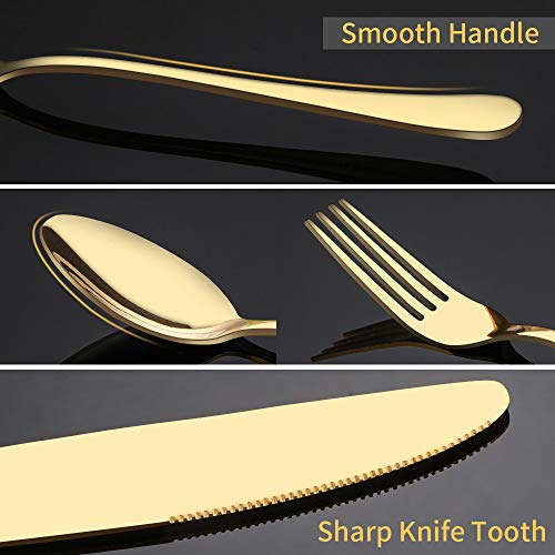 Gold Silverware Set for 4 (Gold)