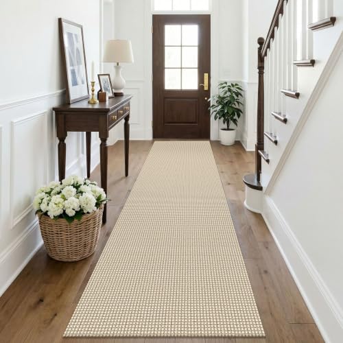 Cotton Runners Rugs for Hallway 2.5'x10' (Oatmeal Beige / 2'8" x 10' (Runner))