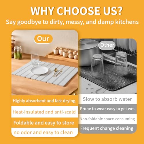 Stone Dish Drying Mat for Kitchen Counter