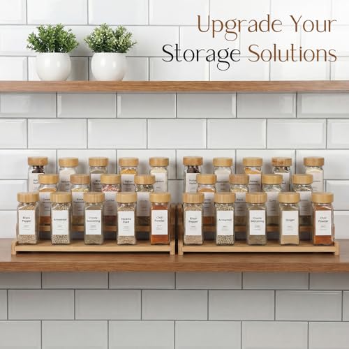 Spice Rack Organizer for Cabinet (Bamboo / L)