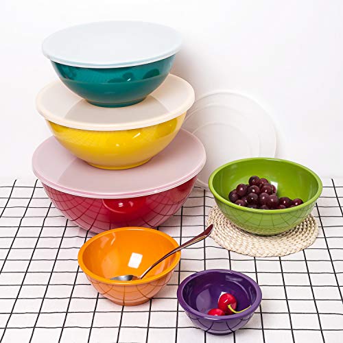 Melamine Mixing Bowls with Lids (Multicolor)