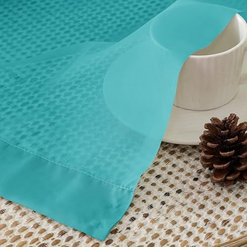 Turquoise Sheer Curtains 96 Inches Long 2 Panels Set (42"W x 96"L (Pack of 2) / Turquoise)
