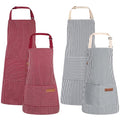 4 Pack Parent and Child Aprons Set (Red+blue)