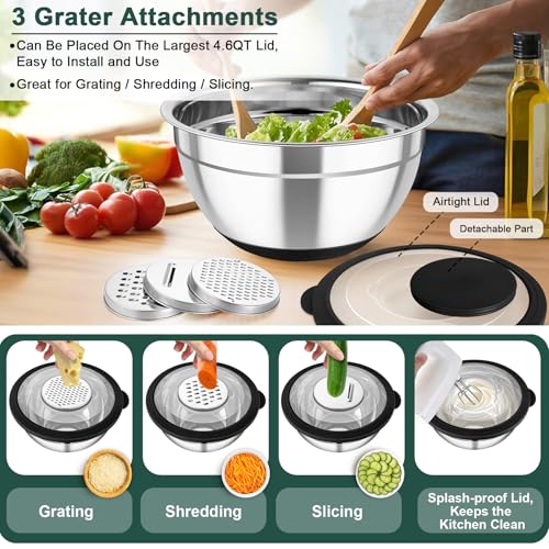 Mixing Bowls with Colander (Black)