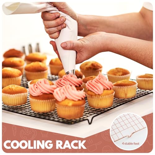 2 PCS Cooling Racks for Cooking and Baking (10‘’x15‘’-Pink)