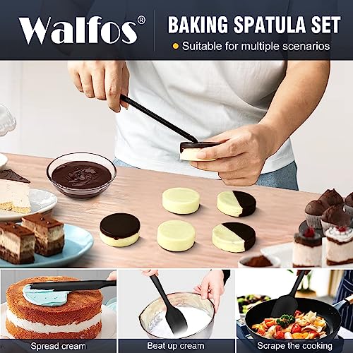 600°F High Heat Resistant Silicone Spatula Set of 5 (Black / 5 pieces Scraper Spatulas 600°F)