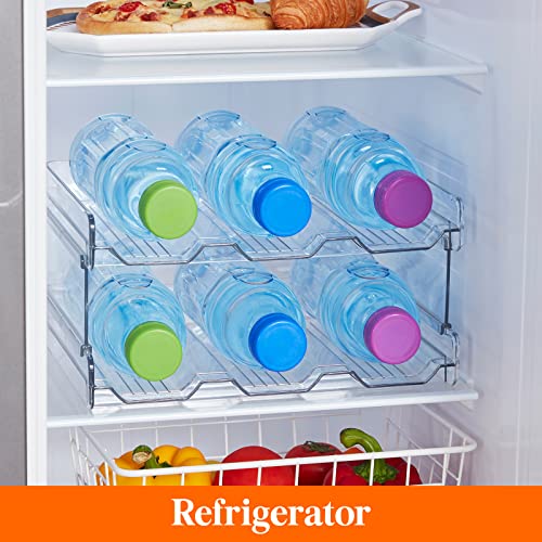 Stackable Water Bottle Organizer for Cabinet (2 Tier-6 Bottle)