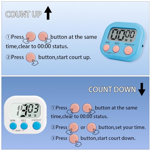 Digital Kitchen Timer (Blue/Green/White)