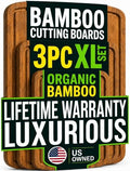 LUXURIOUS Bamboo Cutting Board 3 (Carbonized Dark Brown)