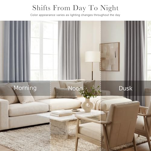 Blackout Curtains for Bedroom (Silver Grey / 52"W x 96"L (Pack of 2))