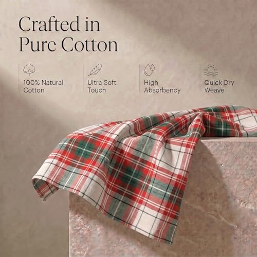 KitchenTowels Cotton DishTowels 20”x30” (20" x 30" (Set of 6) / 068 Christmas Checks)