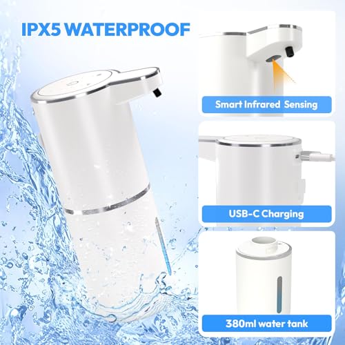 2 Pack Automatic Foaming Soap Dispenser (White / Foam)