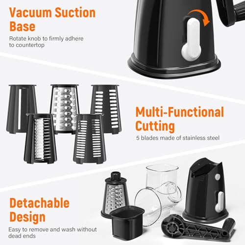 Rotary Cheese Grater Hand Crank (Black)