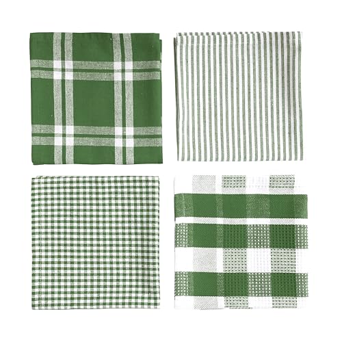 100% Cotton Kitchen Dish Cloths (12"x12" - 12 Pack / 01: Olive)