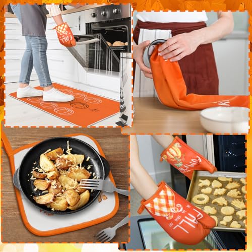 10 Pcs Fall Kitchen Decor Pumpkin Kitchen Accessories Set (Orange / Fall Pumpkin)
