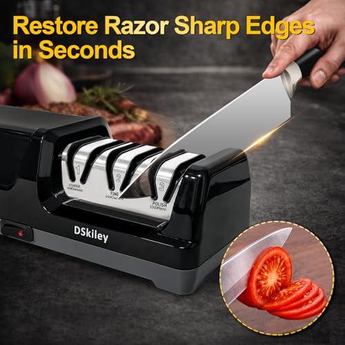 Electric Knife Sharpener for Kitchen (Black)