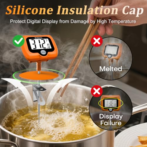 Digital Candy Thermometer with Pot Clip (Orange)