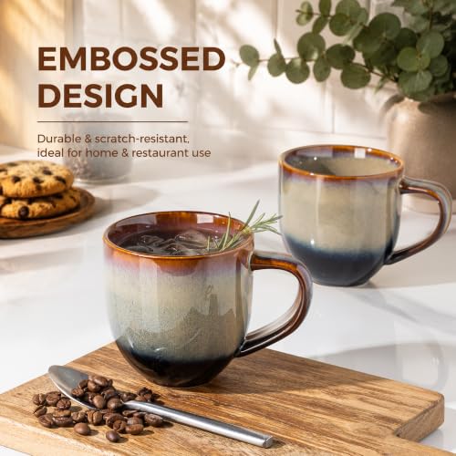 Ceramic Coffee Mugs Set of 4 (Mocha Brown / 12 OZ (Set of 4))