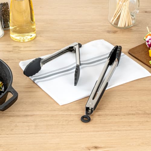 Black Stainless Steel Kitchen Tong Set (Set / Black)