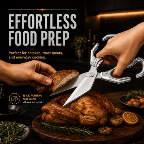 Multifunctional Heavy Duty Kitchen Shears (Silver)